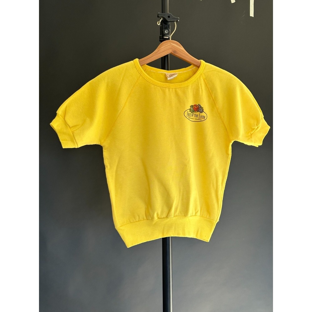 1960's Women's Fruit of the Loom Sweatshirt Tshirt Yellow Size Small - Picture 3 of 9